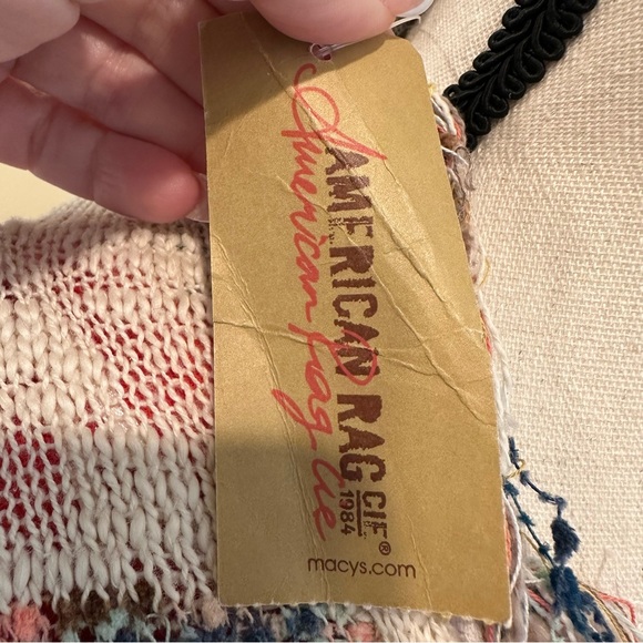 American Rag Cie Striped Fringe Open Cardigan Boho Sweater Women’s Size XS - Picture 7 of 10